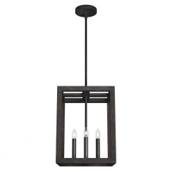 Squire Manor 4 Light Matte Black Lantern Pendant Kitchen Light by Hunter
