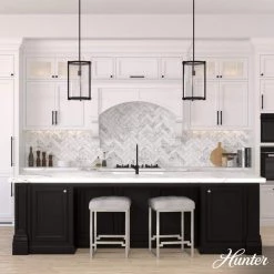 Astwood 1 Light Matte Black Island Pendant Light with Clear Glass Shade Dining Room Light by Hunter -Hunter Sales matte black hunter chandeliers 19123 40 1000