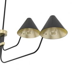 Grove Isle 4 Lights Matte Black Chandelier with Metal Shades Dining Room Light by Hunter -Hunter Sales matte black hunter chandeliers 19206 1d 1000