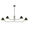 Grove Isle 4 Lights Matte Black Chandelier with Metal Shades Dining Room Light by Hunter