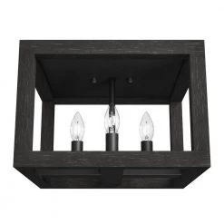 Squire Manor 12 in. 4 Light Matte Black Flush Mount Kitchen Light by Hunter
