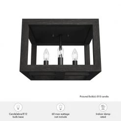 Squire Manor 12 in. 4 Light Matte Black Flush Mount Kitchen Light by Hunter -Hunter Sales matte black hunter flush mount lights 19088 a0 1000