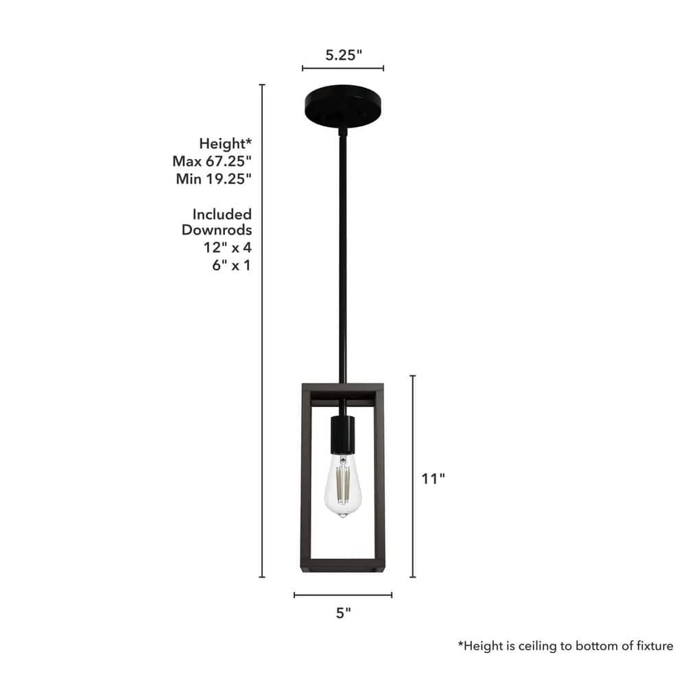 Squire Manor 1-Light Matte Black Island Mini Pendant Light by Hunter 7 Squire Manor 1-Light Matte Black Island Mini Pendant Light by Hunter - Image 5