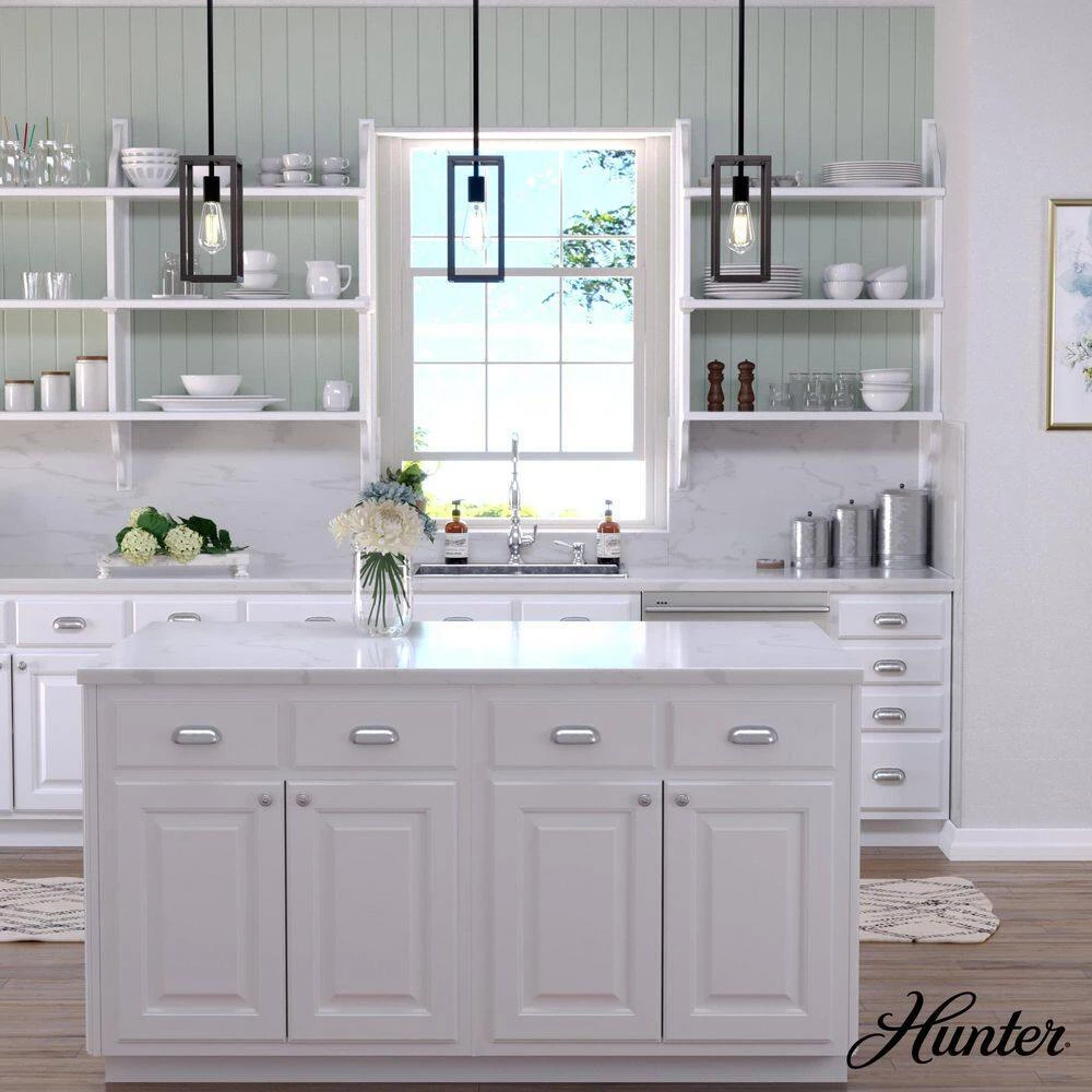 Squire Manor 1-Light Matte Black Island Mini Pendant Light by Hunter 5 Squire Manor 1-Light Matte Black Island Mini Pendant Light by Hunter - Image 3