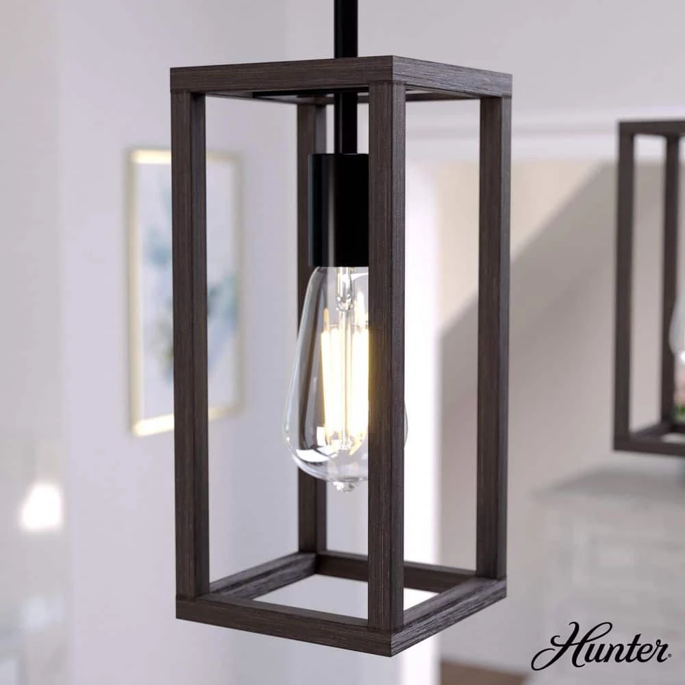 Squire Manor 1-Light Matte Black Island Mini Pendant Light by Hunter 4 Squire Manor 1-Light Matte Black Island Mini Pendant Light by Hunter - Image 2