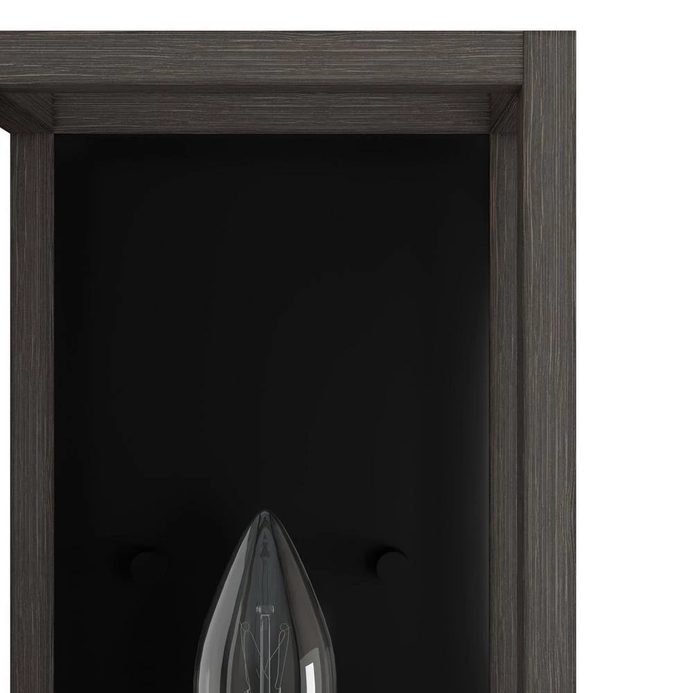 Squire Manor 1-Light Matte Black Wall Sconce with Dark Ash Frame by Hunter 6 Squire Manor 1-Light Matte Black Wall Sconce with Dark Ash Frame by Hunter - Image 4