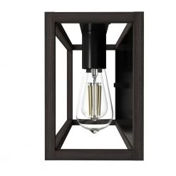 Squire Manor 17 in. 2-Light Matte Black Vanity Light with Dark Ash Frame by Hunter -Hunter Sales matte black hunter vanity lighting 19671 c3 1000