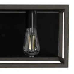 Squire Manor 25 in. 3-Light Matte Black Vanity Light with Dark Ash Frame by Hunter -Hunter Sales matte black hunter vanity lighting 19673 a0 1000