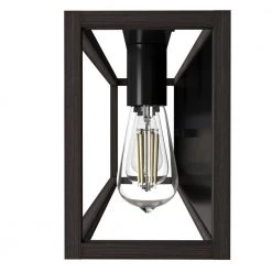 Squire Manor 25 in. 3-Light Matte Black Vanity Light with Dark Ash Frame by Hunter -Hunter Sales matte black hunter vanity lighting 19673 c3 1000