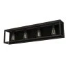 Squire Manor 33 in. 4-Light Matte Black Vanity Light with Dark Ash Frame by Hunter -Hunter Sales matte black hunter vanity lighting 19675 64 1000