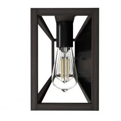 Squire Manor 33 in. 4-Light Matte Black Vanity Light with Dark Ash Frame by Hunter -Hunter Sales matte black hunter vanity lighting 19675 c3 1000