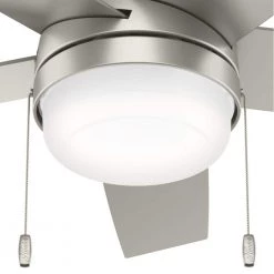 Stenson 44 in. LED Indoor Matte Nickel Ceiling Fan with Light Kit by Hunter -Hunter Sales matte nickel hunter ceiling fans with lights 51211 fa 1000