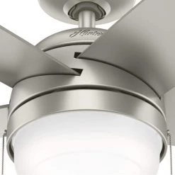 Stenson 52 in. LED Indoor Matte Nickel Ceiling Fan with Light Kit by Hunter 12 Stenson 52 in. LED Indoor Matte Nickel Ceiling Fan with Light Kit by Hunter -Hunter Sales matte nickel hunter ceiling fans with lights 51212 44 1000