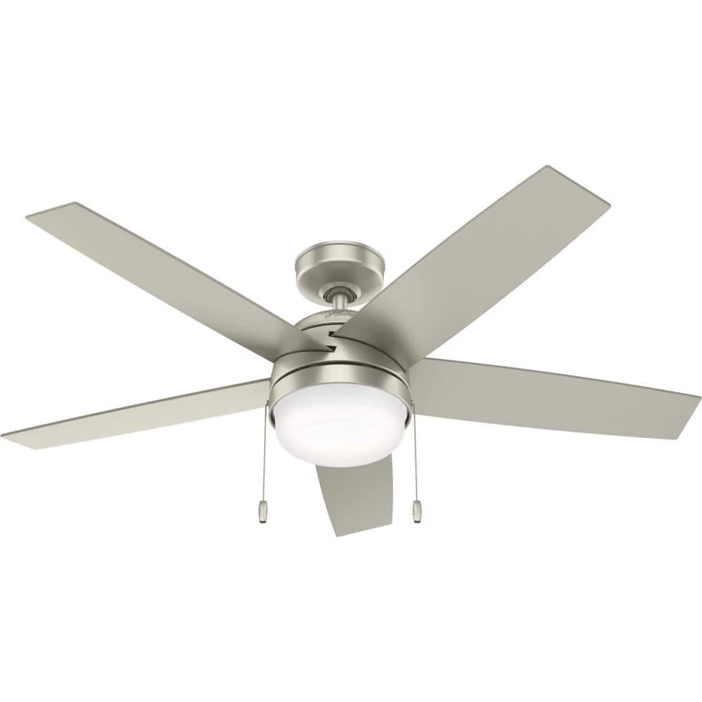 Stenson 52 in. LED Indoor Matte Nickel Ceiling Fan with Light Kit by Hunter 3 Stenson 52 in. LED Indoor Matte Nickel Ceiling Fan with Light Kit by Hunter