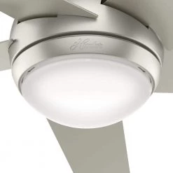 Indio 52 in. Indoor Matte Nickel Ceiling Fan with Light and Remote Control by Hunter 19 Indio 52 in. Indoor Matte Nickel Ceiling Fan with Light and Remote Control by Hunter -Hunter Sales matte nickel hunter ceiling fans with lights 51420 1d 1000