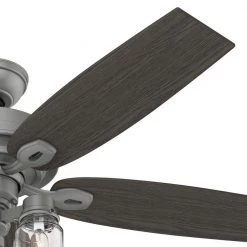 Crown Canyon 52 in. LED Indoor Matte Nickel Ceiling Fan with Light Kit by Hunter -Hunter Sales matte nickel hunter ceiling fans with lights 53403 4f 1000