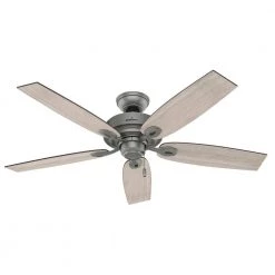 Crown Canyon 52 in. LED Indoor Matte Nickel Ceiling Fan with Light Kit by Hunter -Hunter Sales matte nickel hunter ceiling fans with lights 53403 77 1000