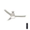 Symphony Wi-Fi Enabled Apple HomeKit/Google Home/Alexa 54 in. Indoor Matte Nickel Ceiling Fan with Light Kit and Remote by Hunter -Hunter Sales matte nickel hunter ceiling fans with lights 59376 64 1000