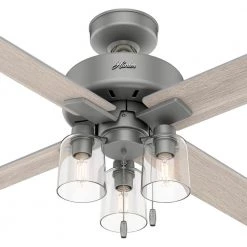 Pelston 52 in. Indoor Matte Silver LED Ceiling Fan with Light Kit by Hunter 16 Pelston 52 in. Indoor Matte Silver LED Ceiling Fan with Light Kit by Hunter -Hunter Sales matte silver hunter ceiling fans with lights 50323 44 1000