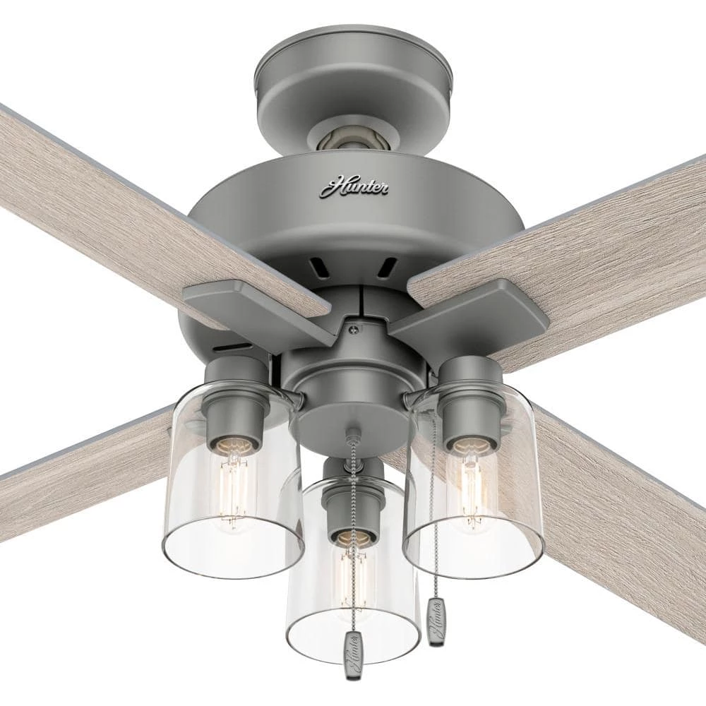 Pelston 52 in. Indoor Matte Silver LED Ceiling Fan with Light Kit by Hunter 8 Pelston 52 in. Indoor Matte Silver LED Ceiling Fan with Light Kit by Hunter - Image 6