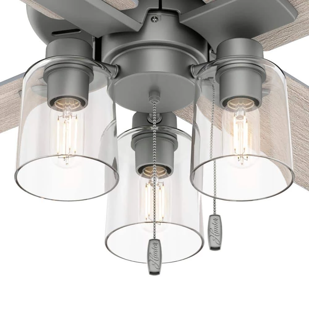 Pelston 52 in. Indoor Matte Silver LED Ceiling Fan with Light Kit by Hunter 10 Pelston 52 in. Indoor Matte Silver LED Ceiling Fan with Light Kit by Hunter - Image 8