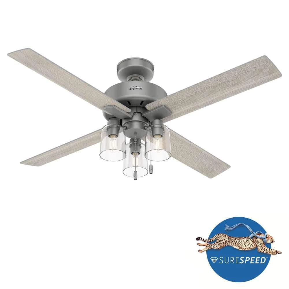 Pelston 52 in. Indoor Matte Silver LED Ceiling Fan with Light Kit by Hunter 5 Pelston 52 in. Indoor Matte Silver LED Ceiling Fan with Light Kit by Hunter - Image 3
