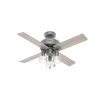 Pelston 44 in. LED Indoor Matte Silver Ceiling Fan with Light Kit by Hunter