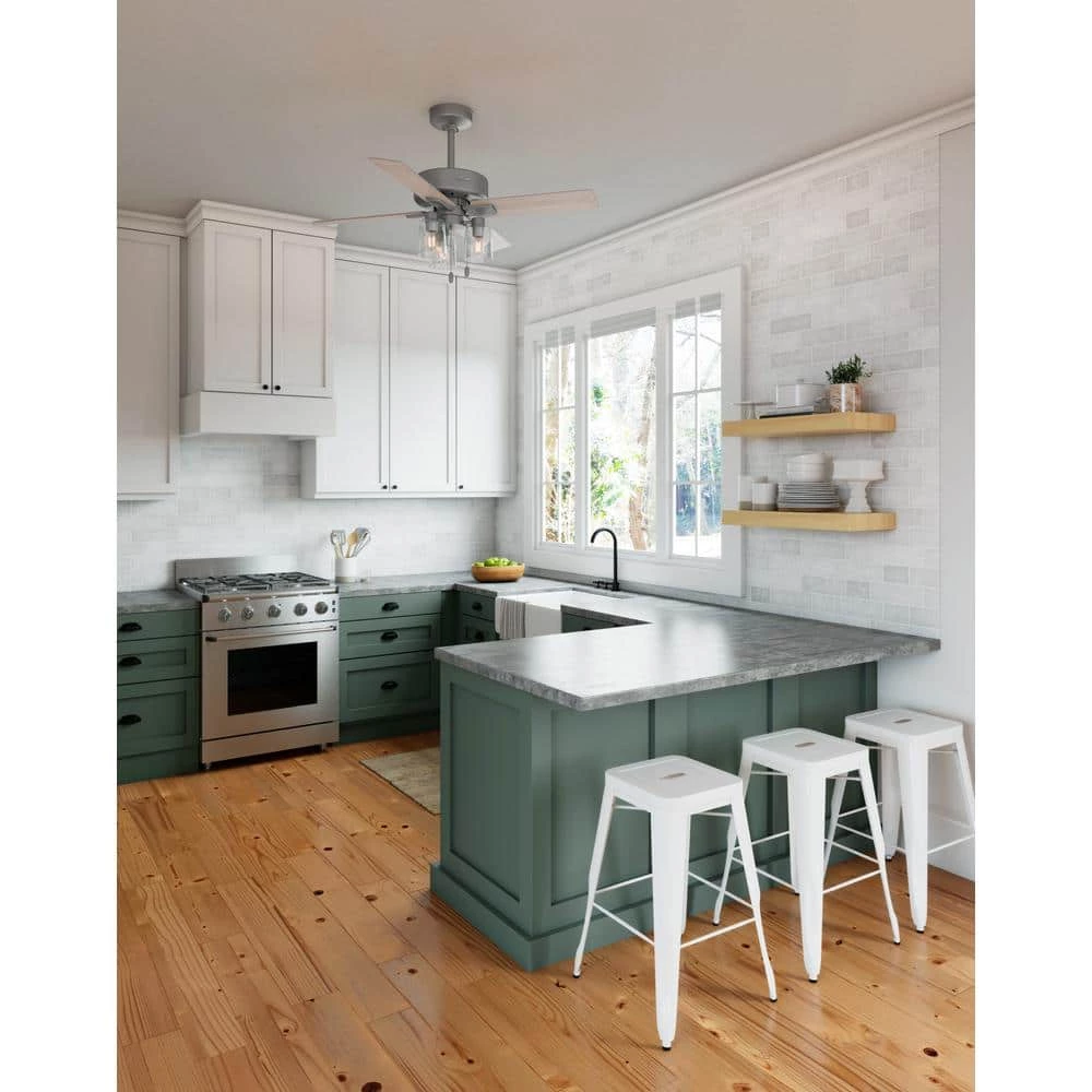 Pelston 44 in. LED Indoor Matte Silver Ceiling Fan with Light Kit by Hunter 4 Pelston 44 in. LED Indoor Matte Silver Ceiling Fan with Light Kit by Hunter - Image 2