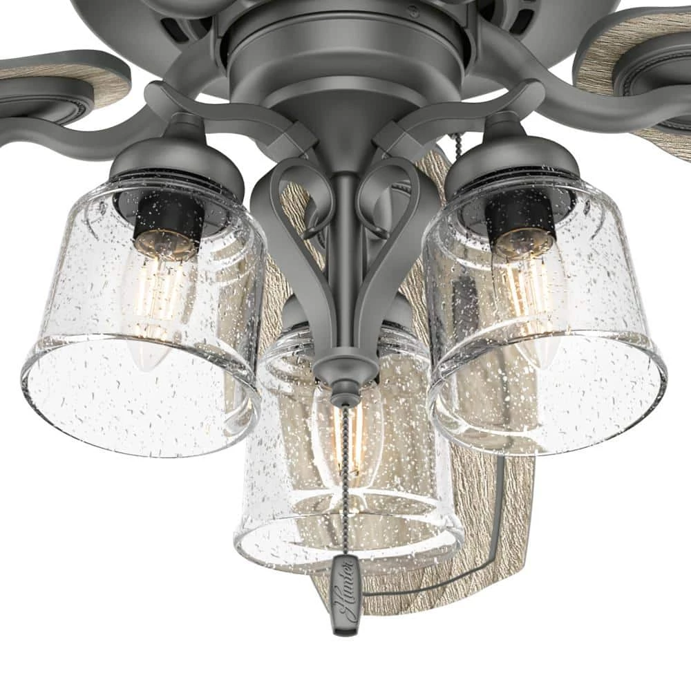 Pryce Park 54 in. LED Indoor Matte Silver Ceiling Fan with Light by Hunter 9 Pryce Park 54 in. LED Indoor Matte Silver Ceiling Fan with Light by Hunter - Image 7