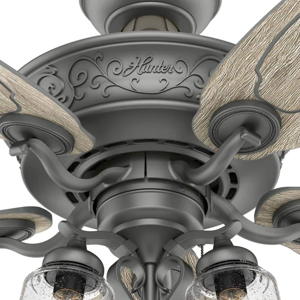 Pryce Park 54 in. LED Indoor Matte Silver Ceiling Fan with Light by Hunter 8 Pryce Park 54 in. LED Indoor Matte Silver Ceiling Fan with Light by Hunter - Image 6