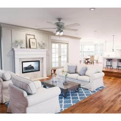 Grantham 60 in. LED Indoor Matte Silver Ceiling Fan with Light Kit by Hunter -Hunter Sales matte silver hunter ceiling fans with lights 50945 1f 1000