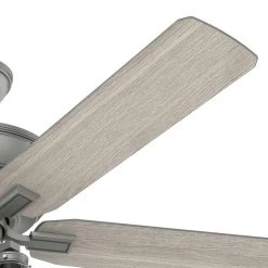 Grantham 60 in. LED Indoor Matte Silver Ceiling Fan with Light Kit by Hunter -Hunter Sales matte silver hunter ceiling fans with lights 50945 44 1000