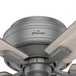 Crestfield 52 in. LED Indoor Matte Silver Ceiling Fan with Light Kit by Hunter -Hunter Sales matte silver hunter ceiling fans with lights 51020 44 1000
