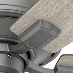 Crestfield 42 in. Indoor Matte Silver Low Profile Ceiling Fan with Light Kit by Hunter -Hunter Sales matte silver hunter ceiling fans with lights 51025 1f 1000