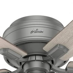 Crestfield 42 in. Indoor Matte Silver Low Profile Ceiling Fan with Light Kit by Hunter -Hunter Sales matte silver hunter ceiling fans with lights 51025 fa 1000