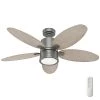 Amaryllis 52 in. Indoor/Outdoor Matte Silver Ceiling Fan with Light and Remote Control by Hunter 1 Amaryllis 52 in. Indoor/Outdoor Matte Silver Ceiling Fan with Light and Remote Control by Hunter -Hunter Sales matte silver hunter ceiling fans with lights 51192 64 1000