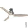 Neuron 52 in. Indoor Matte Silver Smart Ceiling Fan with Remote and Light Kit by Hunter 2 Neuron 52 in. Indoor Matte Silver Smart Ceiling Fan with Remote and Light Kit by Hunter -Hunter Sales matte silver hunter ceiling fans with lights 51388 64 1000