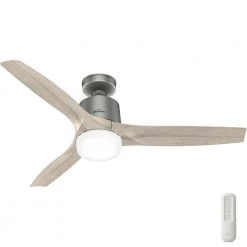 Neuron 52 in. Indoor Matte Silver Smart Ceiling Fan with Remote and Light Kit by Hunter