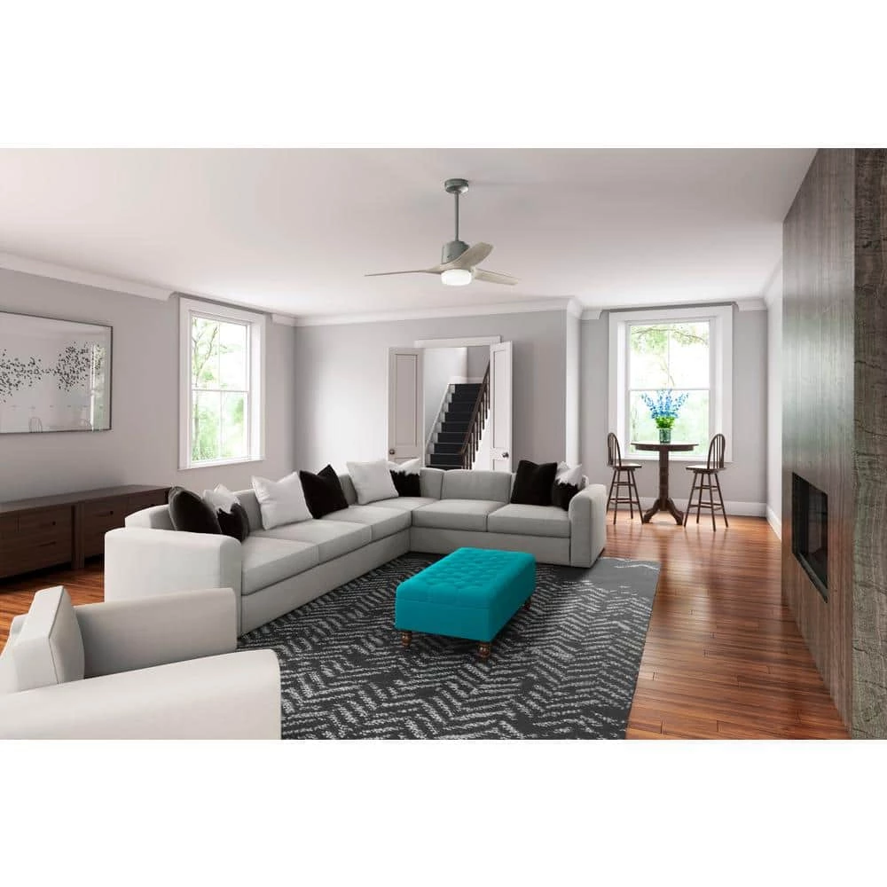 Neuron 52 in. Indoor Matte Silver Smart Ceiling Fan with Remote and Light Kit by Hunter 6 Neuron 52 in. Indoor Matte Silver Smart Ceiling Fan with Remote and Light Kit by Hunter - Image 4