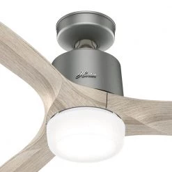 Neuron 52 in. Indoor Matte Silver Smart Ceiling Fan with Remote and Light Kit by Hunter 26 Neuron 52 in. Indoor Matte Silver Smart Ceiling Fan with Remote and Light Kit by Hunter -Hunter Sales matte silver hunter ceiling fans with lights 51388 fa 1000