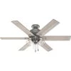 Hilmouth 52 in. Indoor Matte Silver Ceiling Fan with Light by Hunter 2 Hilmouth 52 in. Indoor Matte Silver Ceiling Fan with Light by Hunter -Hunter Sales matte silver hunter ceiling fans with lights 51426 64 1000