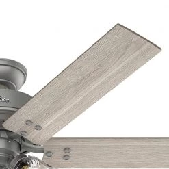 Hilmouth 52 in. Indoor Matte Silver Ceiling Fan with Light by Hunter -Hunter Sales matte silver hunter ceiling fans with lights 51426 fa 1000