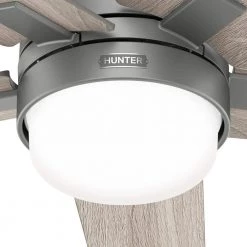 Codec 60 in. Indoor Matte Silver Smart Ceiling Fan with Remote and Light Kit by Hunter -Hunter Sales matte silver hunter ceiling fans with lights 51556 1d 1000