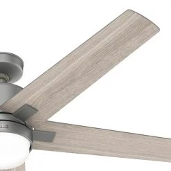 Codec 60 in. Indoor Matte Silver Smart Ceiling Fan with Remote and Light Kit by Hunter -Hunter Sales matte silver hunter ceiling fans with lights 51556 1f 1000
