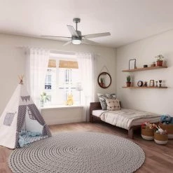 Codec 60 in. Indoor Matte Silver Smart Ceiling Fan with Remote and Light Kit by Hunter -Hunter Sales matte silver hunter ceiling fans with lights 51556 40 1000