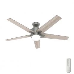 Codec 60 in. Indoor Matte Silver Smart Ceiling Fan with Remote and Light Kit by Hunter