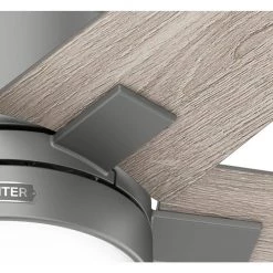 Codec 60 in. Indoor Matte Silver Smart Ceiling Fan with Remote and Light Kit by Hunter -Hunter Sales matte silver hunter ceiling fans with lights 51556 66 1000