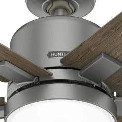 Acela 52 in. Integrated LED Indoor Matte Silver Ceiling Fan with Remote by Hunter -Hunter Sales matte silver hunter ceiling fans with lights 51674 1f 1000