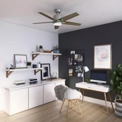 Acela 52 in. Integrated LED Indoor Matte Silver Ceiling Fan with Remote by Hunter -Hunter Sales matte silver hunter ceiling fans with lights 51674 40 1000