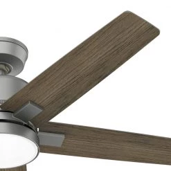 Acela 52 in. Integrated LED Indoor Matte Silver Ceiling Fan with Remote by Hunter -Hunter Sales matte silver hunter ceiling fans with lights 51674 4f 1000
